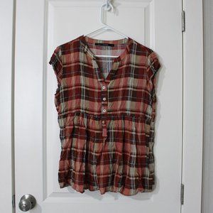 Plaid Modcloth Farmhouse Top